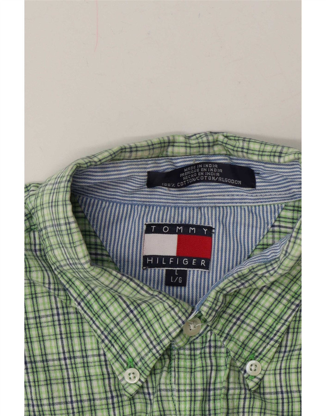 Ανδρικό κοντομάνικο πουκάμισο Tommy Hilfiger Μεγάλο πράσινο βαμβακερό