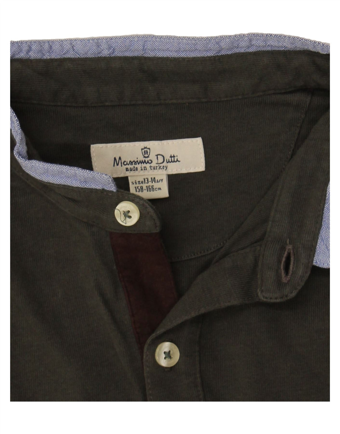 MASSIMO DUTTI Boys Polo Shirt 13-14 Years Khaki Cotton Vintage Massimo Dutti and Second-Hand Massimo Dutti from Messina Hembry 