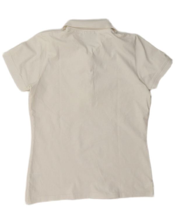 Conte of Florence Womens Regular Fit Polo Shirt UK 14 Medium White Cotton