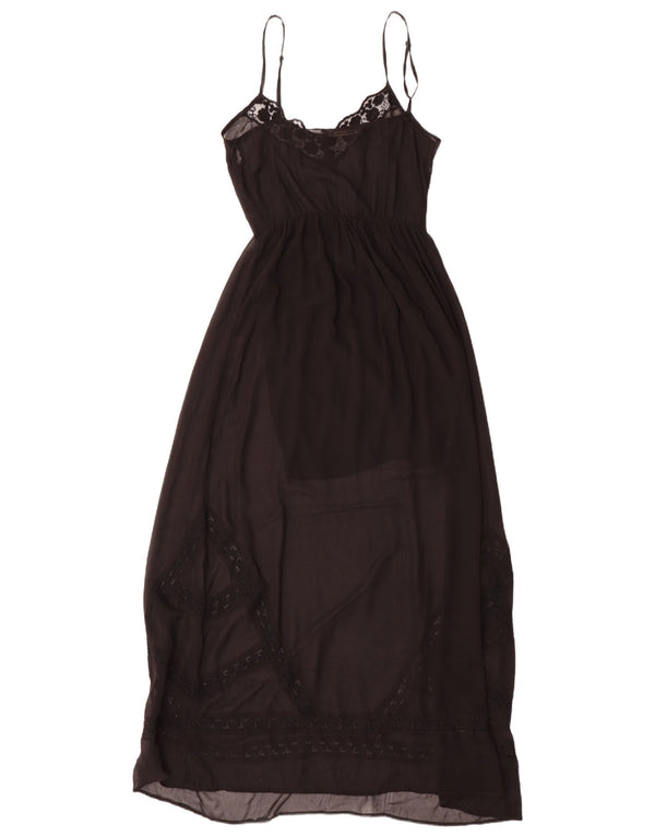Zara Γυναικείο Maxi Slip Dress UK 10 Small Black Floral