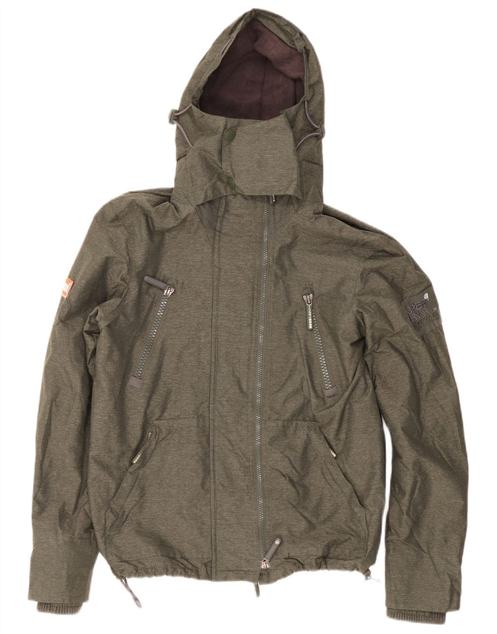 Ανδρικό μπουφάν με κουκούλα Superdry Windbreaker UK 38 Medium Khaki Nylon