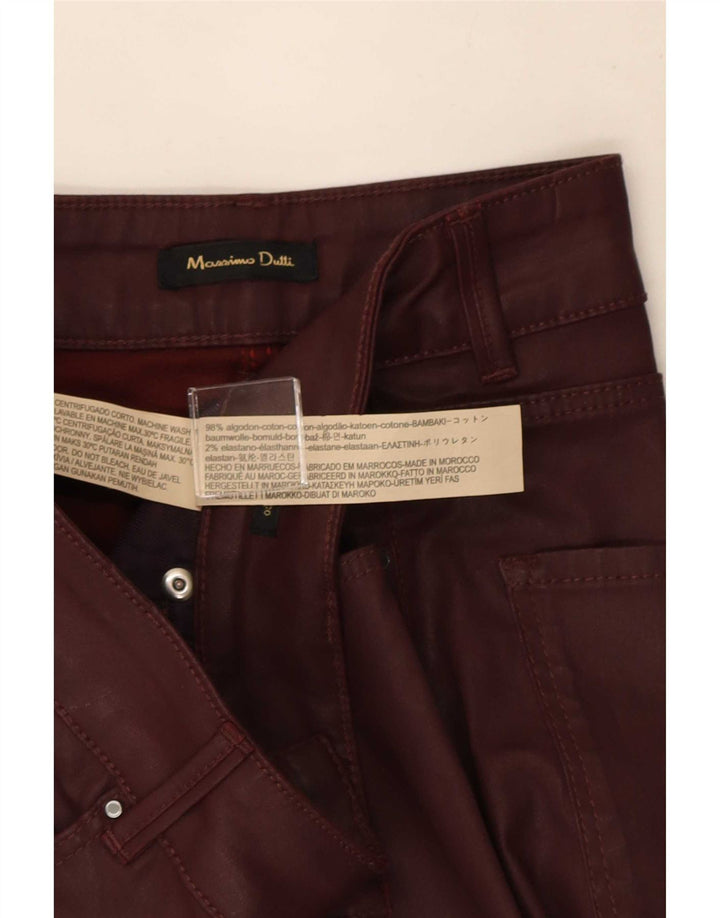 Massimo Dutti Γυναικεία Pencil Φούστα W28 Βαμβακερό μεσαίο μπορντό