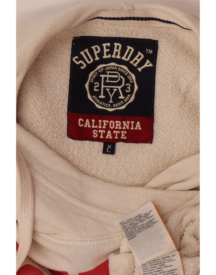 Superdry Γυναικείο Γραφικό Φούτερ UK 18 XL Off White Cotton College