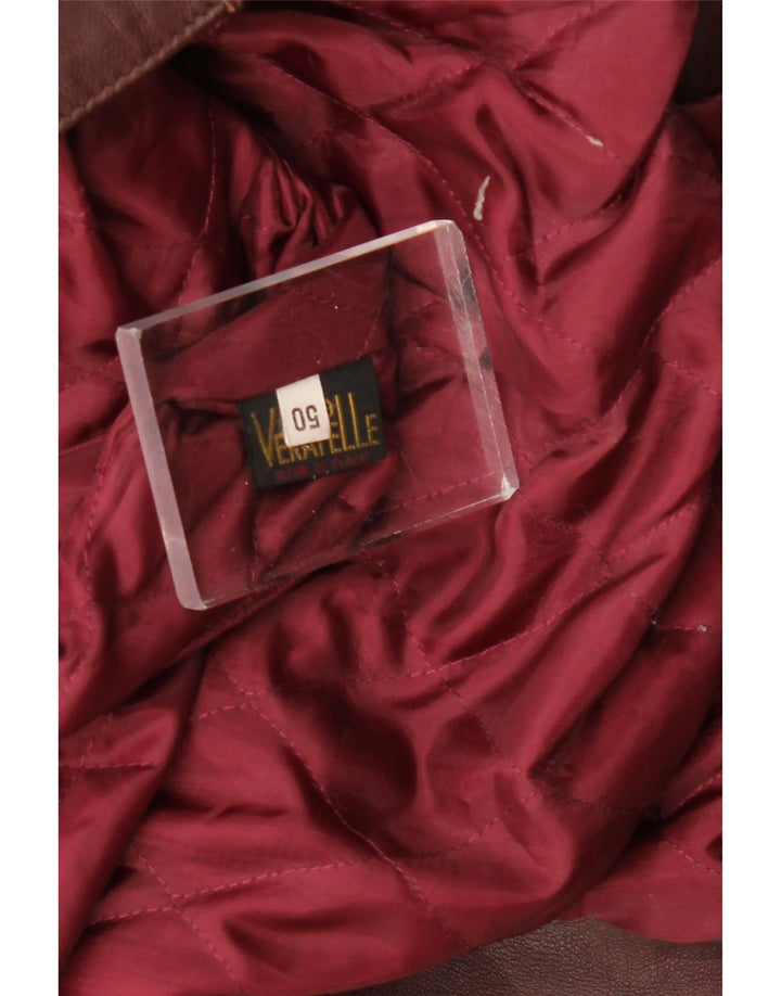 Vintage Γυναικείο Δερμάτινο Μπουφάν IT 50 XL Δέρμα Βουργουνδίας