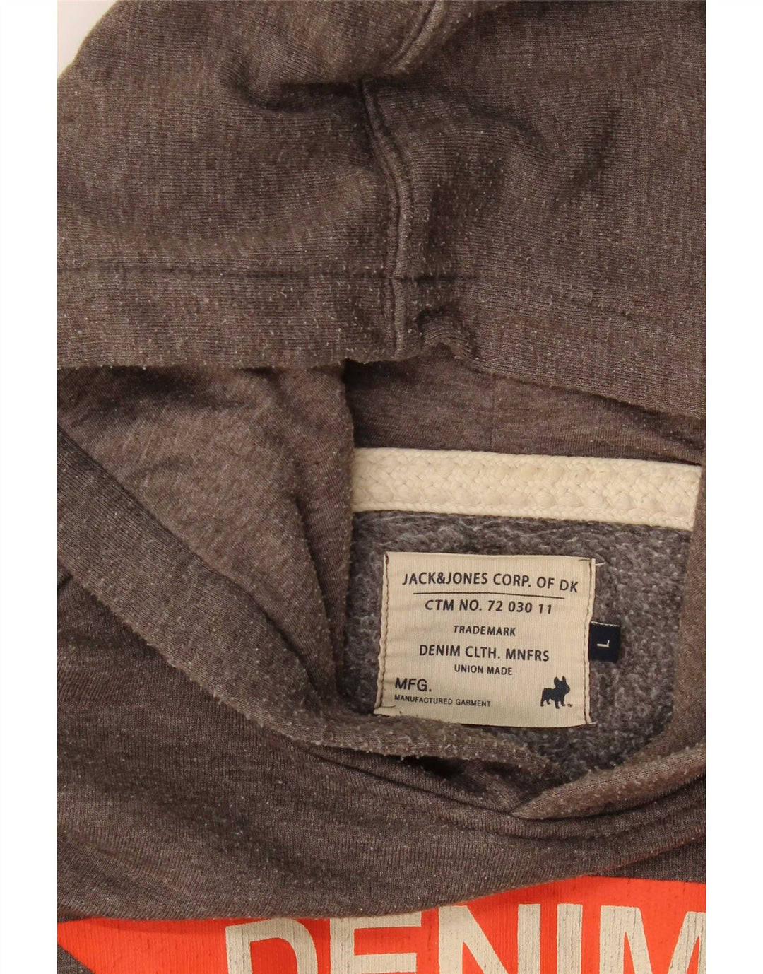 Jack & Jones Ανδρικά γραφικά με κουκούλα, γκρι μεγάλο