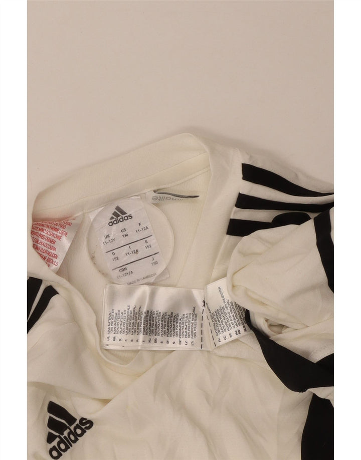 Adidas Boys Climalite T-Shirt Top 11-12 Years White Colourblock Polyester