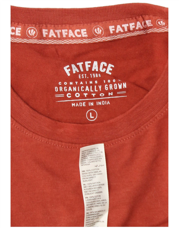FAT FACE Ανδρικό T-Shirt Top μεγάλο πορτοκαλί βαμβακερό