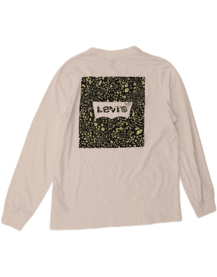 LEVI'S Ανδρικό Χαλαρό Γραφικό Μπλουζάκι Μακρυμάνικο Μεσαίο Λευκό Βαμβακερό