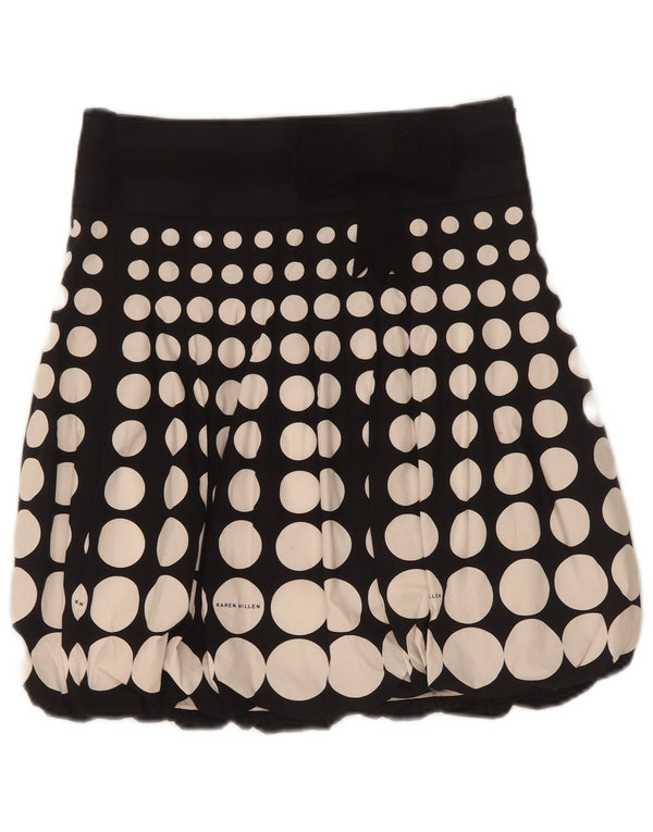 Karen Millen Γυναικεία Mini Bubble Φούστα UK 8 Small W26 Μαύρο γεωμετρικό βαμβακερό