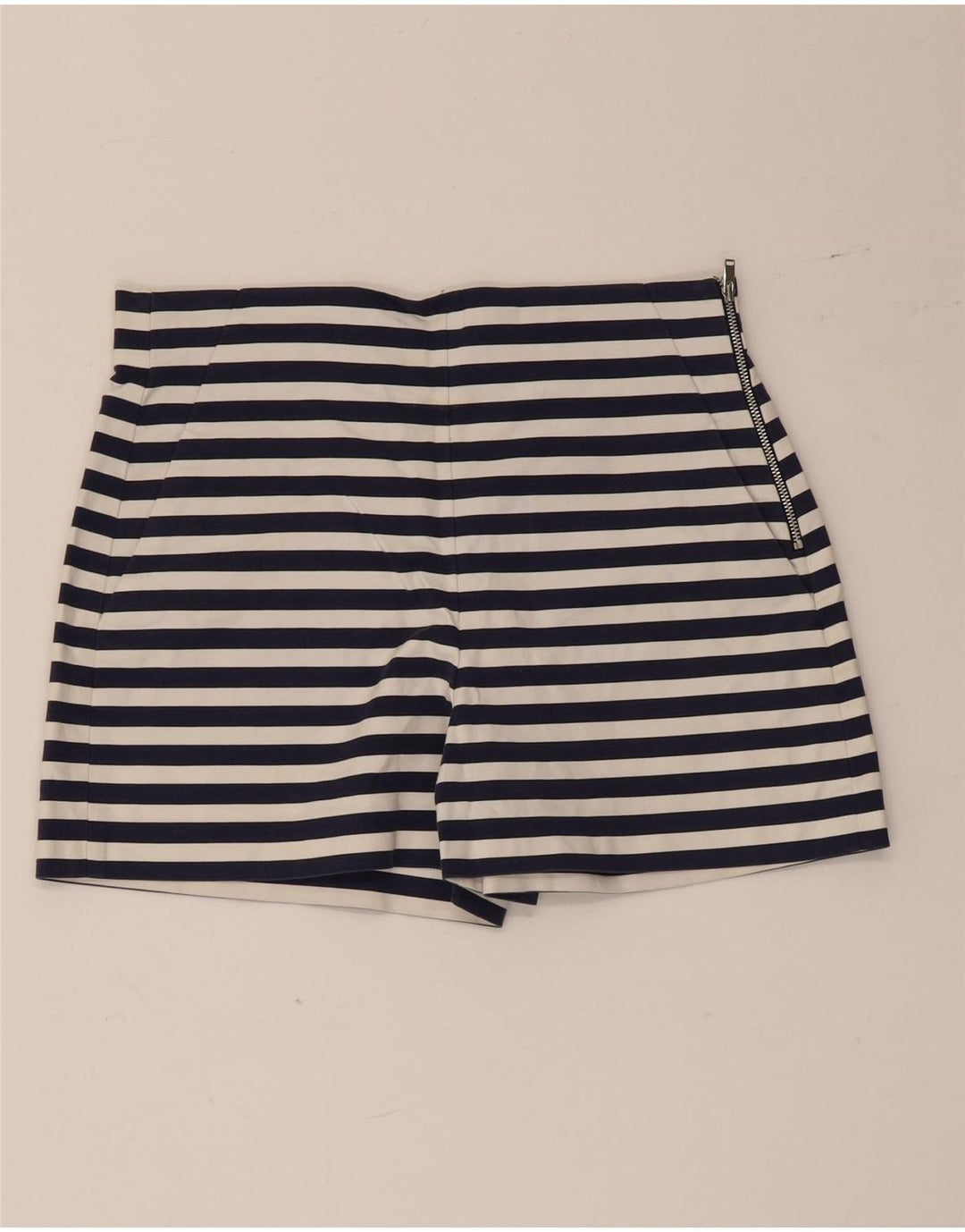 Zara Γυναικείο Hot Pants Medium W28 Navy Blue ριγέ βαμβακερό