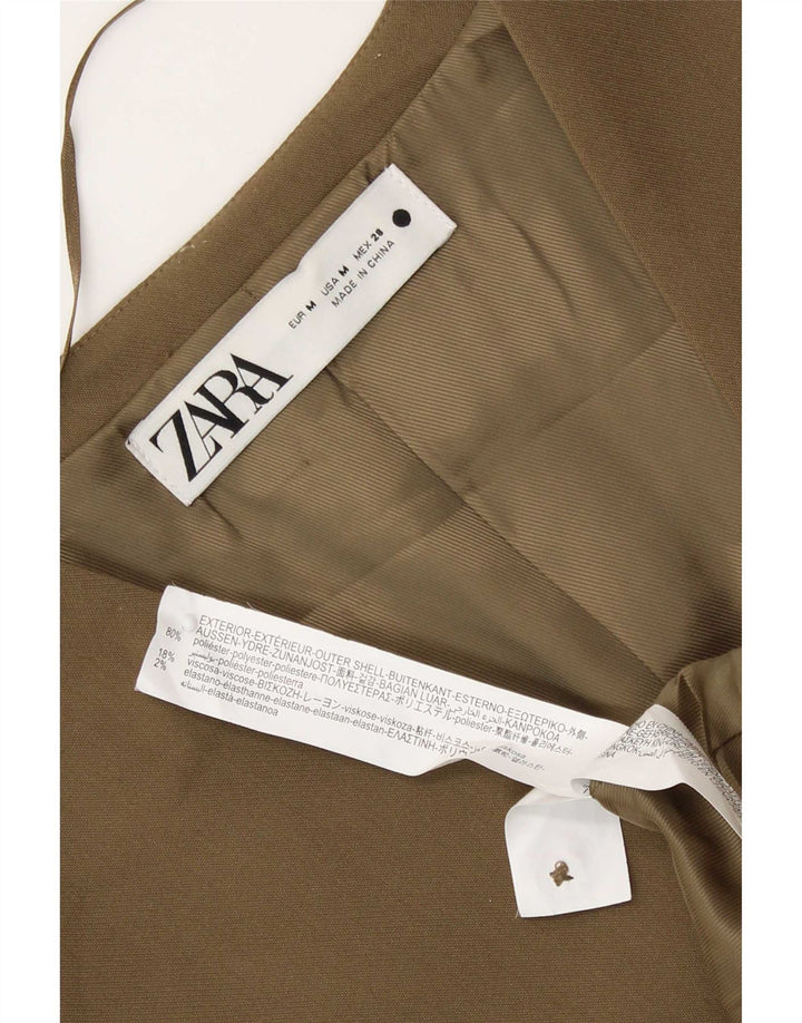 Zara Γυναικείο Γιλέκο Crop UK 12 Medium Khaki Polyester