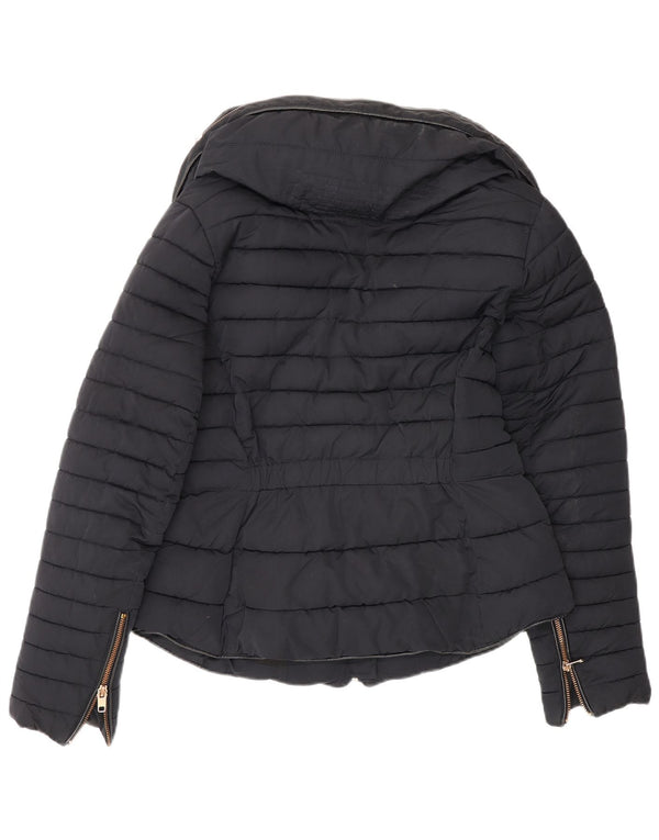 Zara Γυναικείο μπουφάν UK 12 Medium Navy Blue Polyester