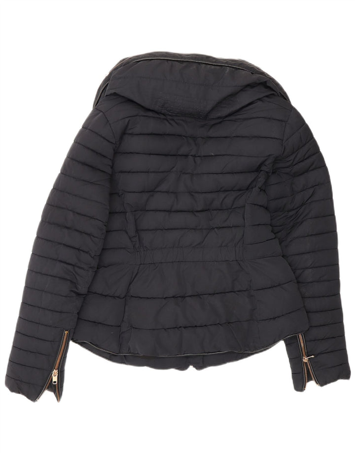 Zara Γυναικείο μπουφάν UK 12 Medium Navy Blue Polyester