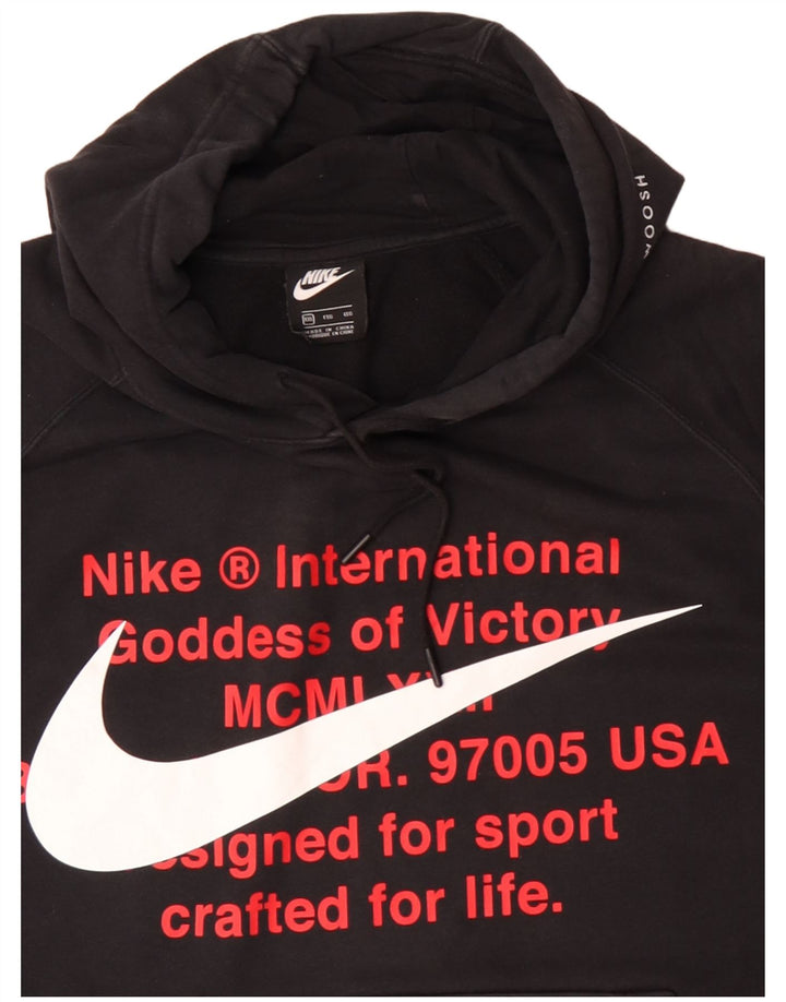 Ανδρικό γραφικό κουκούλα Nike 2XL, μαύρο βαμβακερό