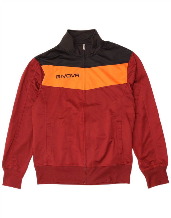 Ανδρική φόρμα φόρμας Givova Top Jacket XL Burgundy Colorblock Polyester