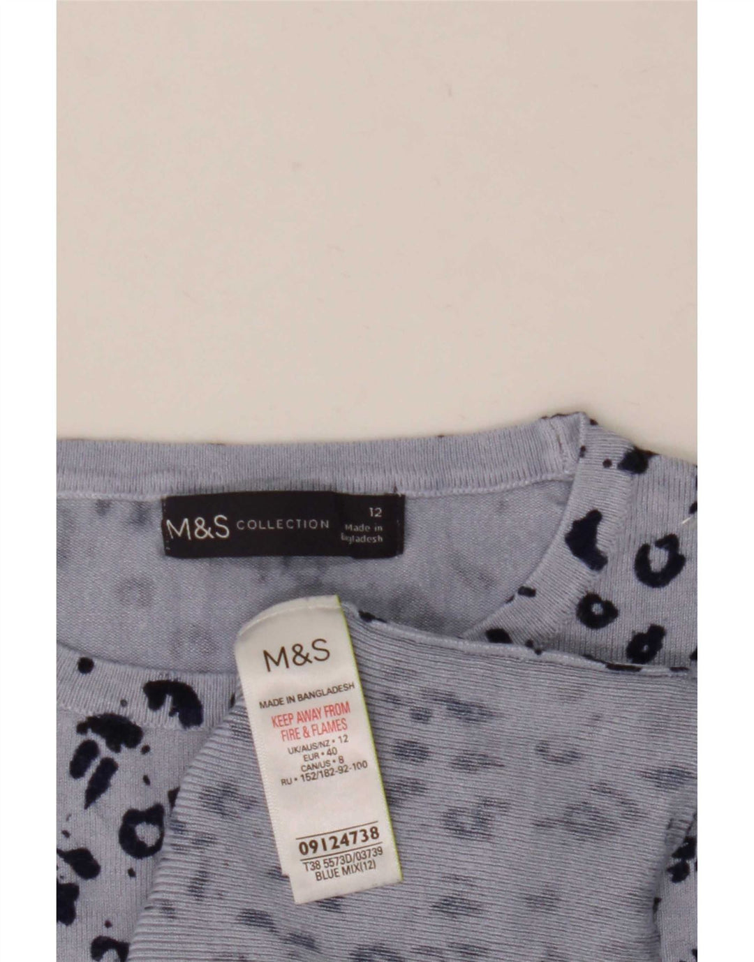 Marks & Spencer Γυναικείο πουλόβερ με λαιμόκοψη UK 12 Medium Blue
