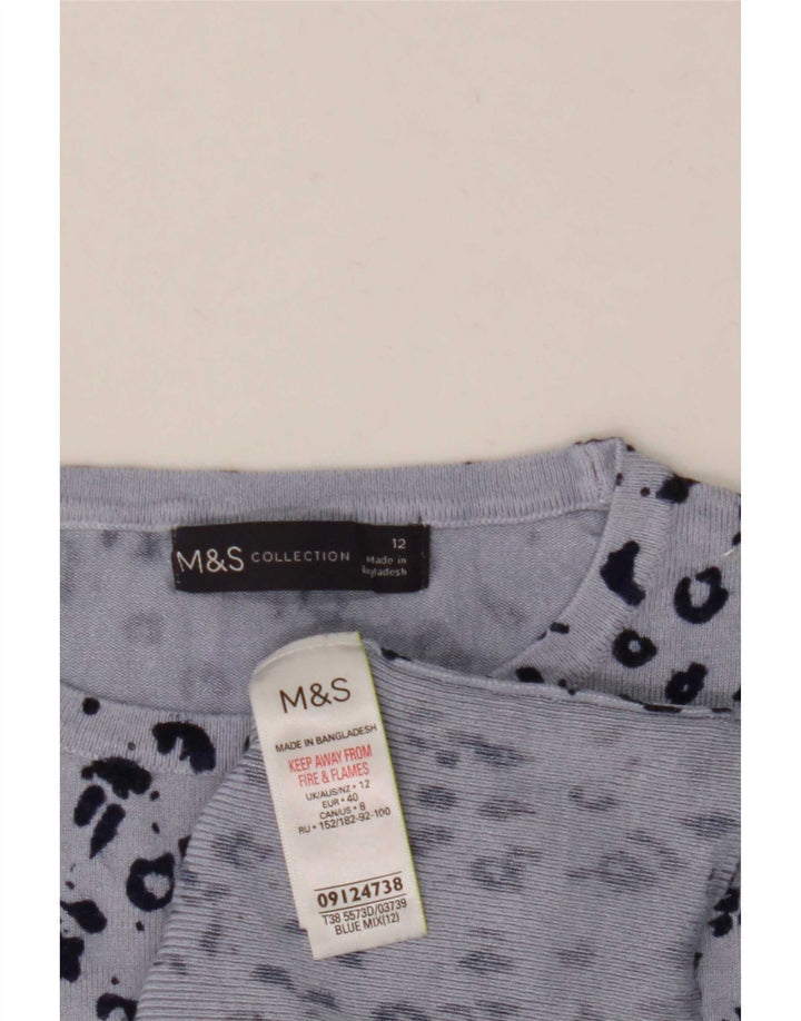 Marks & Spencer Γυναικείο πουλόβερ με λαιμόκοψη UK 12 Medium Blue
