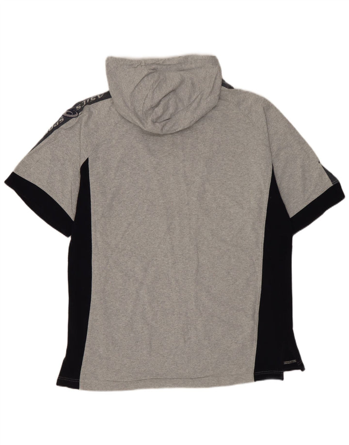 ASICS Ανδρικό πουλόβερ με κουκούλα με φερμουάρ Μικρό γκρι βαμβακερό