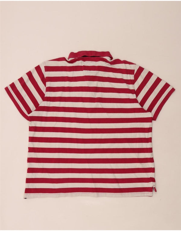 Ανδρικό μπλουζάκι πόλο Crew Clothing 2XL Βουργουνδό ριγέ βαμβακερό