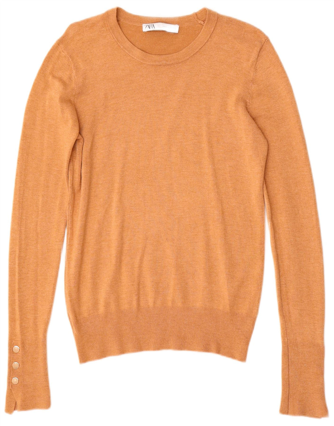 Zara Γυναικείο πουλόβερ με λαιμόκοψη UK 12 Medium Beige