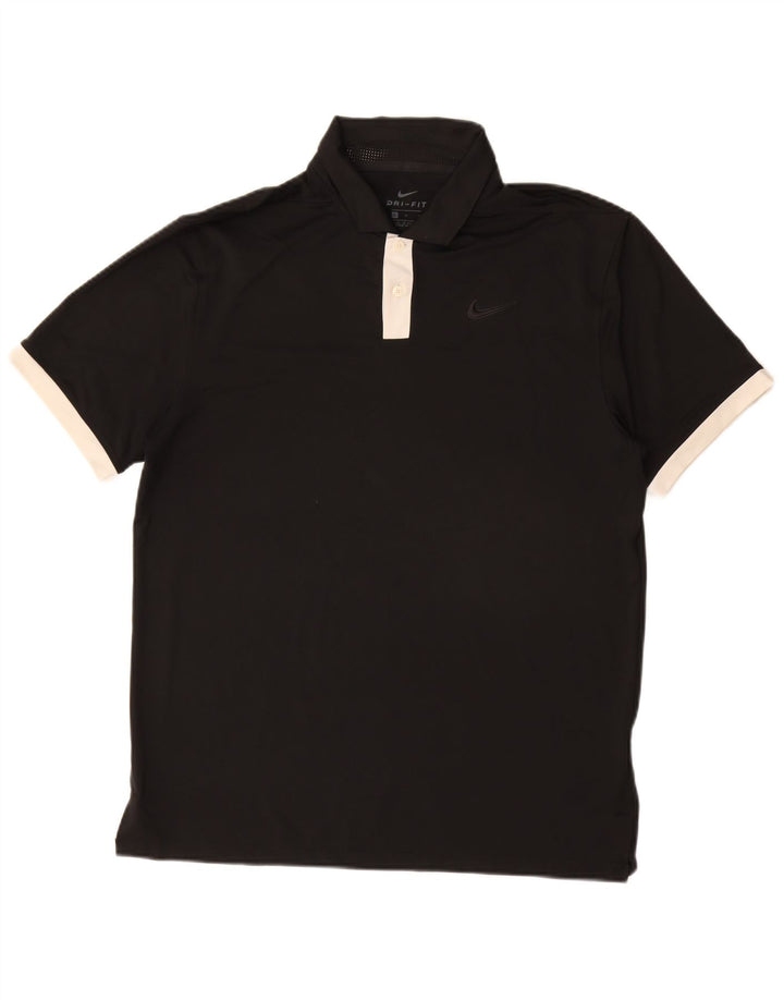 Ανδρικό πουκάμισο πόλο Dri Fit NIKE μεσαίο μαύρο πολυεστέρα