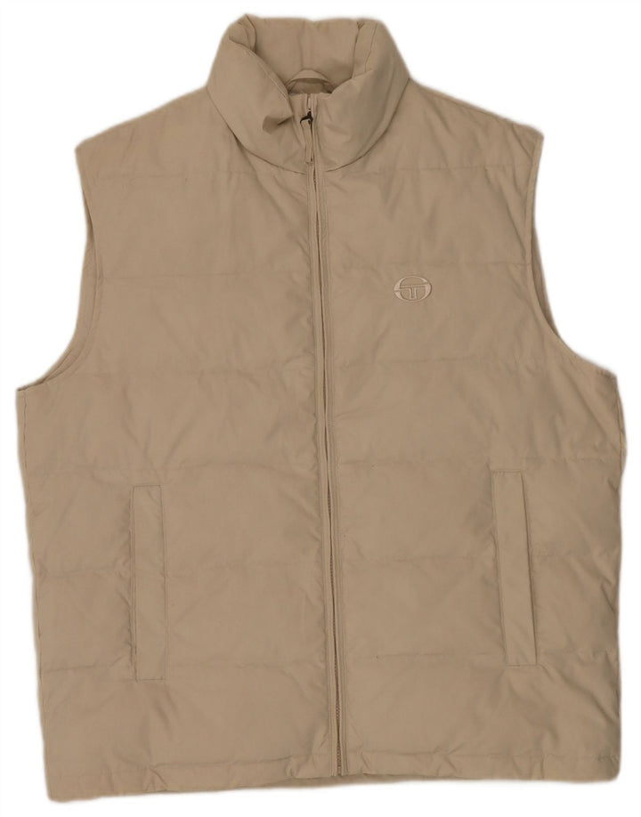 Sergio Tacchini Ανδρικό padded Gilet UK 42 XL Beige Polyester