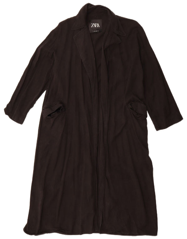 Zara Γυναικεία καμπαρντίνα Oversized UK 10 Small Black Lyocell