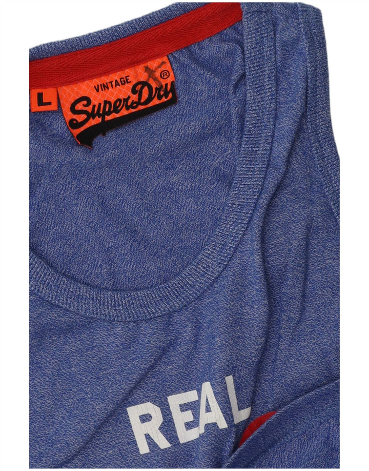 Ανδρικό γραφικό γιλέκο Superdry Top Large Blue