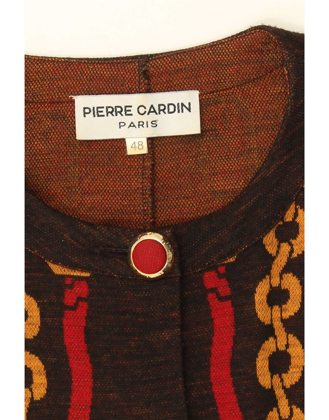 Pierre Cardin Γυναικείο Abstract Pattern 5 Button Jacket Blazer IT 48 XL Brown