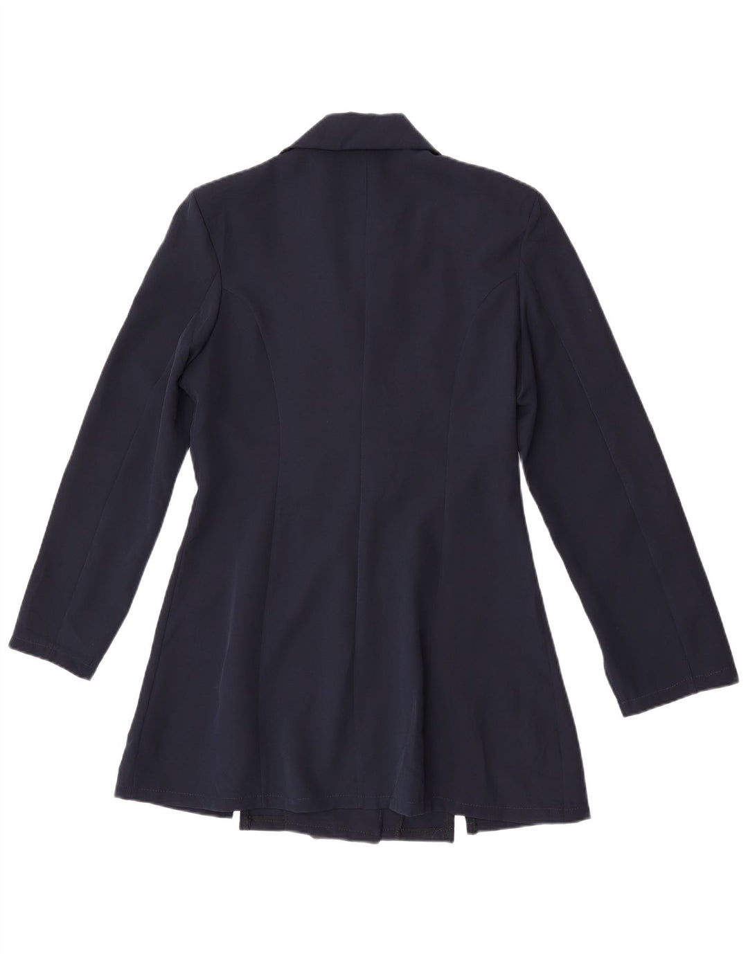 Vintage γυναικείο διπλό παλτό UK 14 Medium Navy Blue Polyester