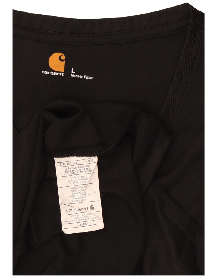 Carhartt Γυναικείο τοπ μακρυμάνικο UK 16 μεγάλο μαύρο πολυεστέρα