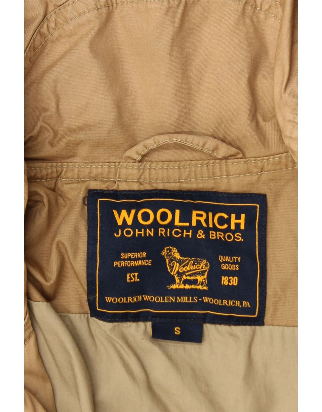 Woolrich Γυναικείο μπουφάν Parka με κουκούλα UK 10 Small καφέ βαμβακερό