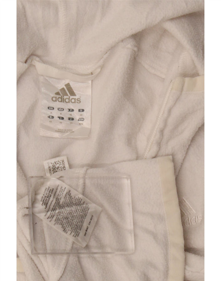 Adidas Γυναικείο Fleece Jacket UK 12 Medium White Polyester