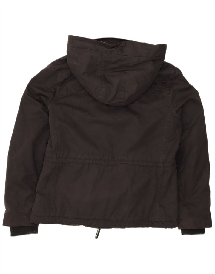 Γυναικείο μπουφάν SUPERDRY Windparka με κουκούλα αντιανεμικό UK 16 μεγάλο μαύρο