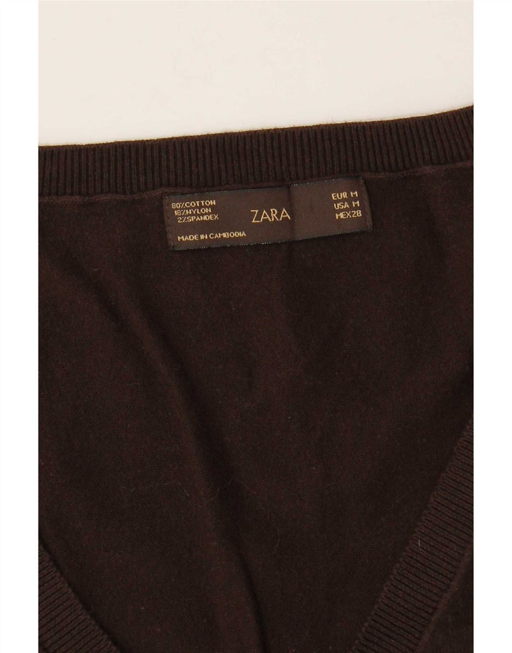 Zara Γυναικείο Γιλέκο Tank Top UK 12 μεσαίο καφέ βαμβακερό