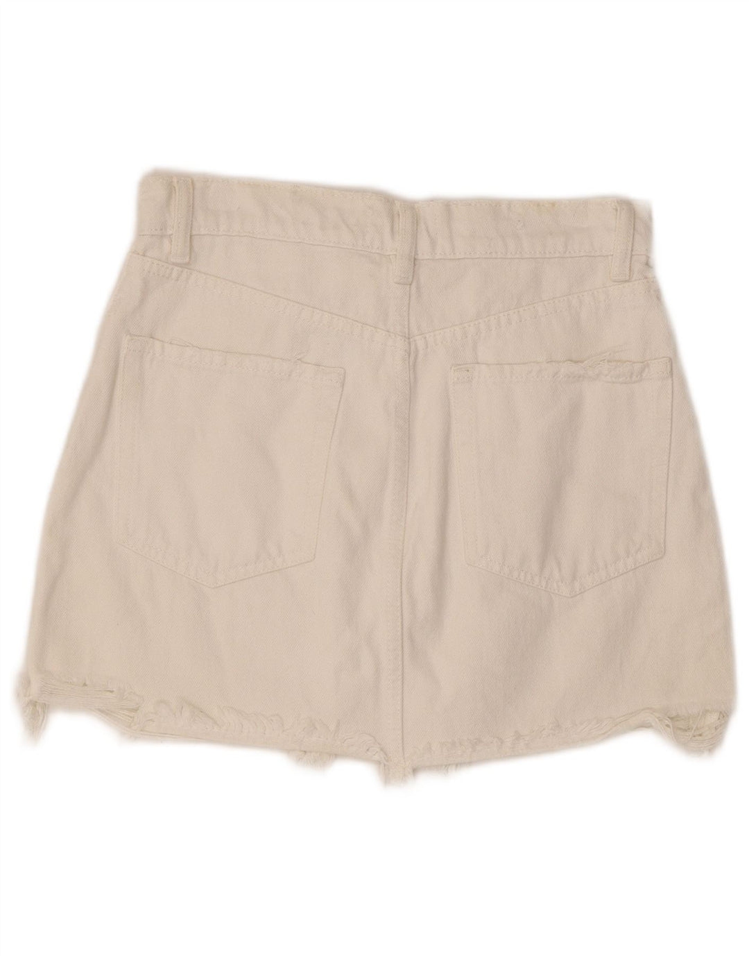 Zara Γυναικεία Τζιν Φούστα Μικρή W28 Λευκή Βαμβακερή
