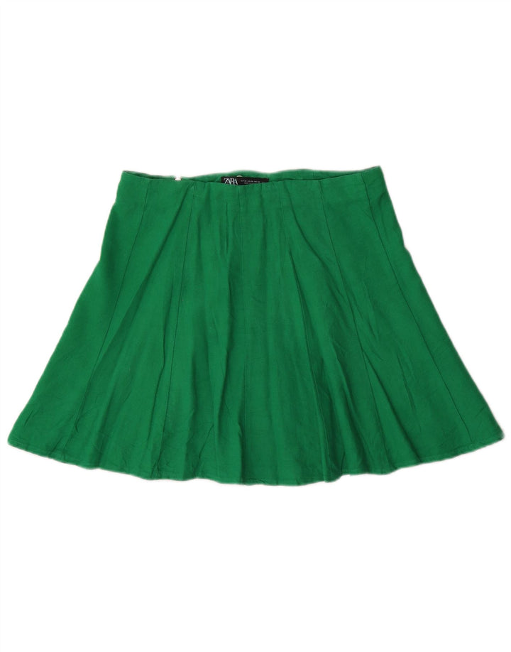 Γυναικεία Μίνι Φούστα Zara XS W24 Πράσινο Λινό