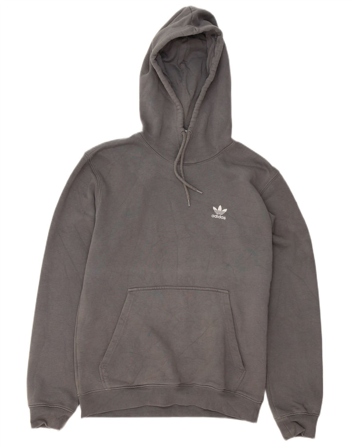 Adidas Ανδρικό Hoodie Jumper Μικρό γκρι βαμβακερό