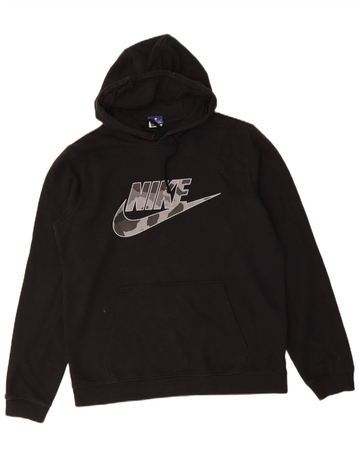 Ανδρικό γραφικό κουκούλα Nike, μεσαίο μαύρο βαμβακερό