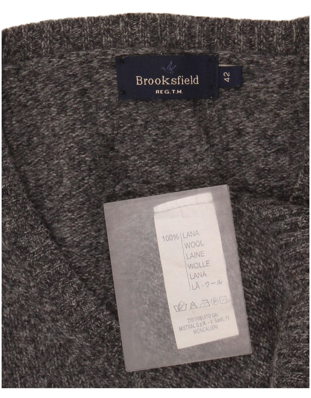 Γυναικείο πουλόβερ Brooksfield με V λαιμόκοψη IT 42 Μαλλί μεσαίου γκρι