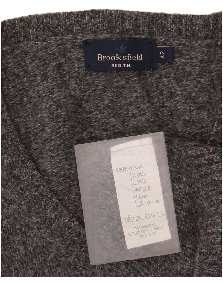 Γυναικείο πουλόβερ Brooksfield με V λαιμόκοψη IT 42 Μαλλί μεσαίου γκρι
