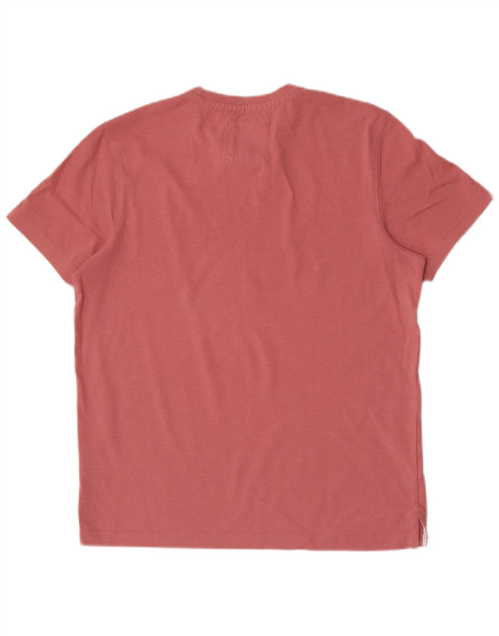CREW CLOTHING Ανδρικό T-Shirt Top Μεσαίο Ροζ Βαμβακερό