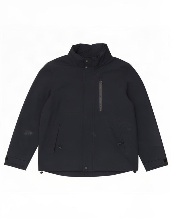 Ανδρικό μπουφάν με κουκούλα Marks & Spencer UK 40 Large Navy Blue από βαμβάκι