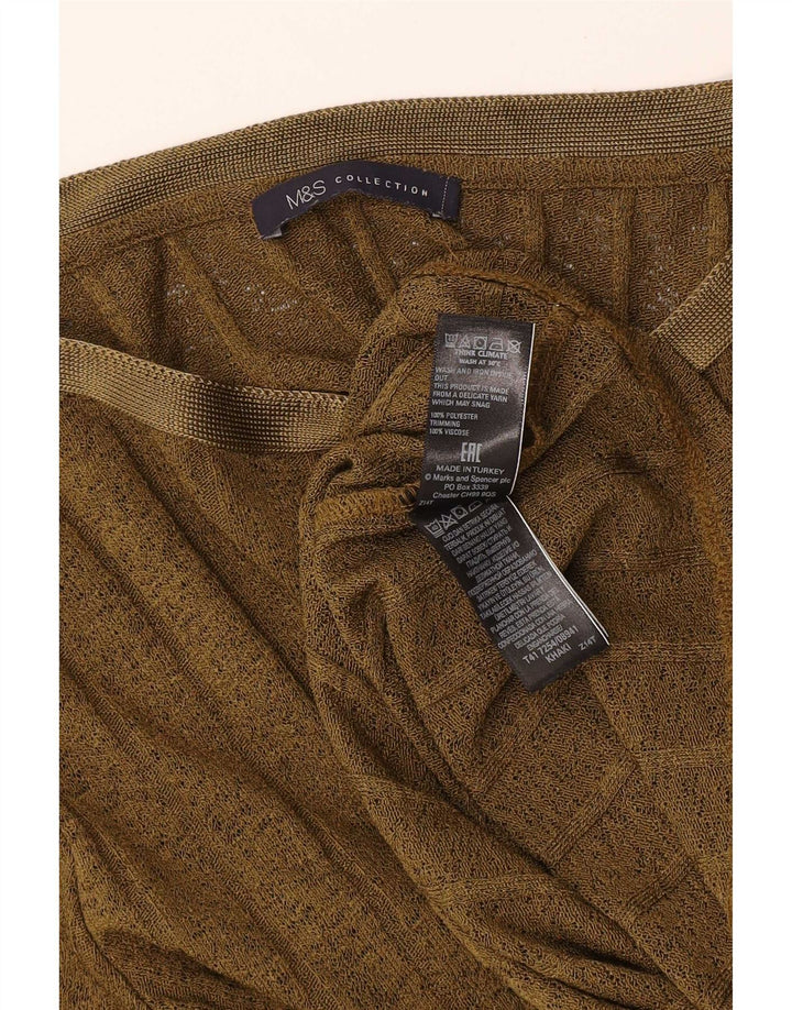 Marks & Spencer Γυναικείο τοπ μακρυμάνικο UK 12 Medium Khaki Polyester