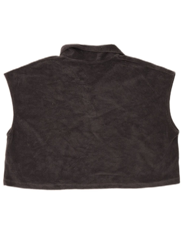 Zara γυναικείο υπερμεγέθη Crop κοντομάνικο φλις άλμα UK 14 Medium Grey