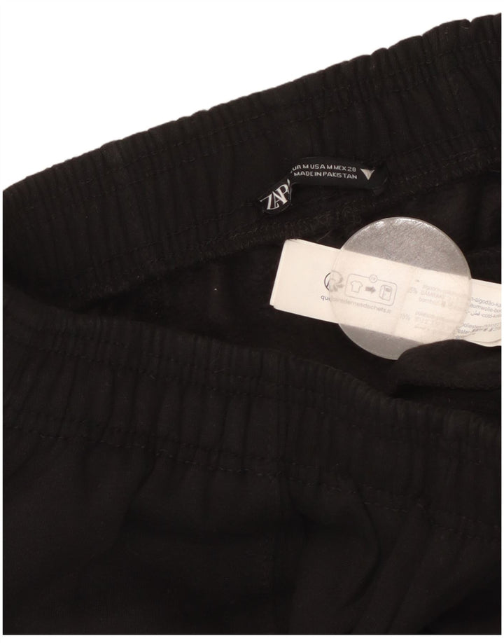 Zara Γυναικεία φόρμα παντελόνι UK 12 μεσαίο μαύρο βαμβακερό