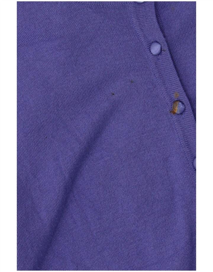 Marks & Spencer Γυναικείο πουλόβερ Crop Cardigan UK 14 Medium Purple Viscose