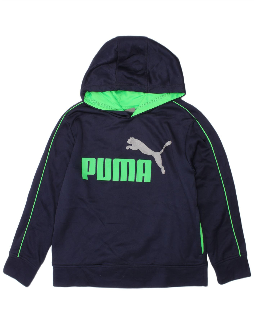 PUMA Boys Graphic Hoodie Jumper 7-8 ετών Small Navy Blue Polyester