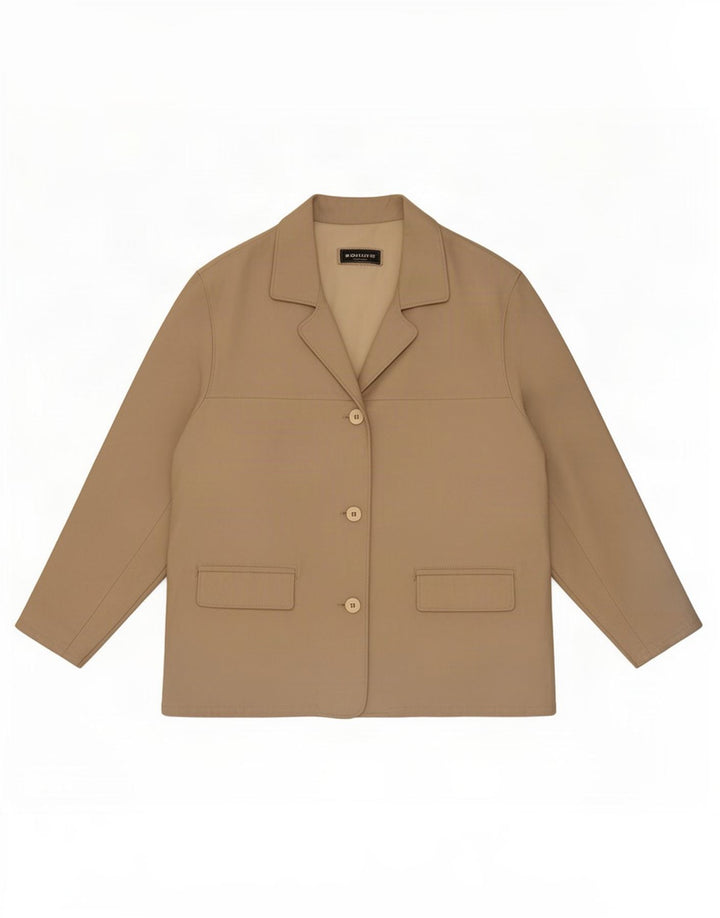 Equipe Γυναικείο Loose Fit Δερμάτινο Μπουφάν IT 42 Medium Beige