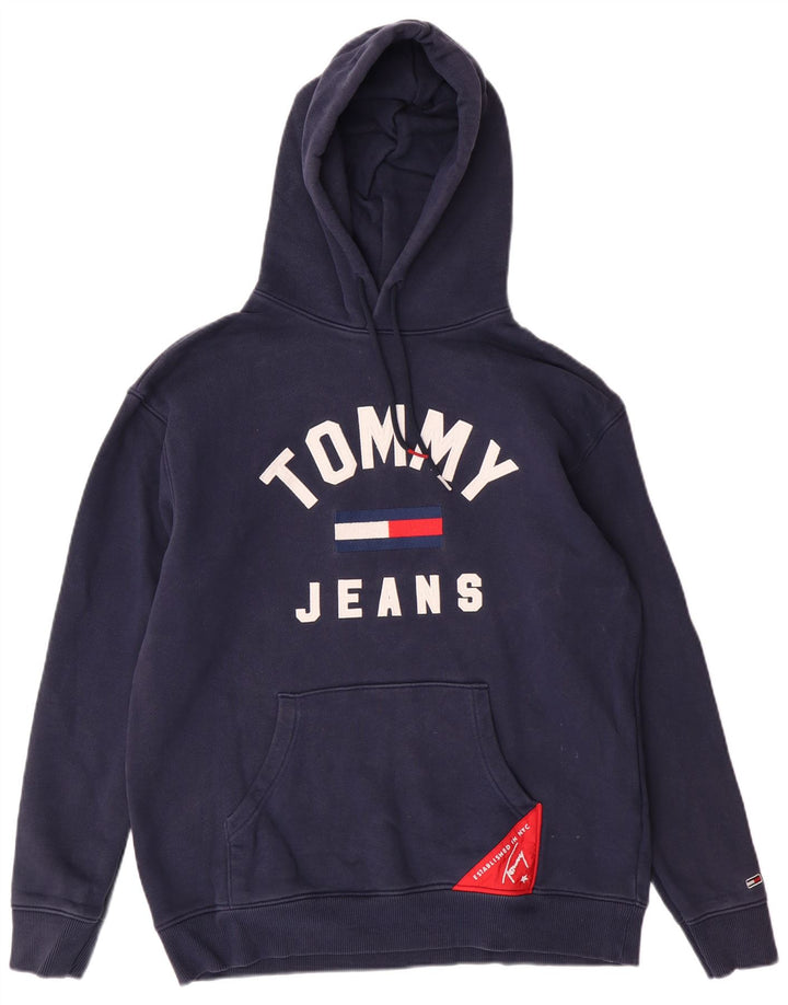 Tommy Hilfiger Ανδρικό γραφικό κουκούλα, μεσαίο μπλε βαμβακερό